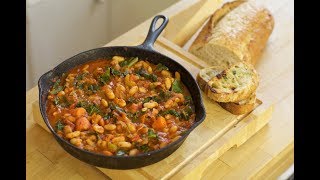 Tuscan Cannellini Bean Stew with Garlic Toast vegetarian [upl. by Iadam]