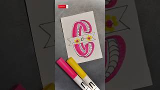 Lettering tutorial 🤩youtubeshorts shortvideo lettering brushpen nameart pink viral [upl. by Anerbes786]