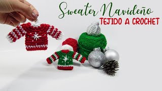 MINI SWEATER NAVIDEÑO  Decoración para árbol de navidad 🎅🎄  MUY FACIL Y RAPIDO [upl. by Notlil]