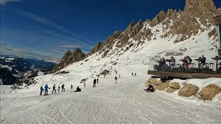 Val GardenaSelva Dantercepies  Black piste 2  11022023 [upl. by Merril]