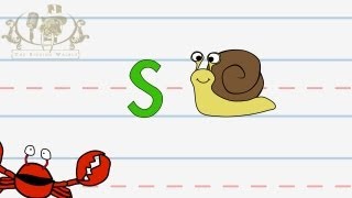 Write the letter S  Alphabet Writing lesson for children  The Singing Walrus [upl. by Paige]