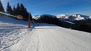 Skiing BLUE THURN  MEGEVE ski resort  Feb 2024 GoPro HD POV [upl. by Gearard]