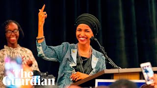 Ilhan Omar reacts to becoming the first Somali American in Congress [upl. by Gorden]