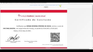 Com acessar concluir curso e emitir certificado  Fundação Bradesco [upl. by Aikemit]