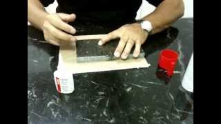 Applying Superglue Adhesive  Cyanoacrylate Glue amp Activator Spray on Granite amp Marble [upl. by Liebermann]