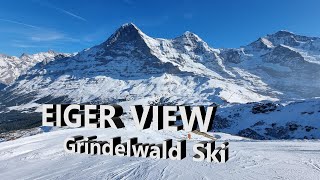 Grindelwald Skiing  Eiger Jungfrau View  Switzerland Winter  GoPro Hero Cinematic 4K UHD [upl. by Ahsiad]