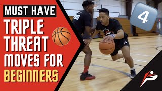 4 Triple Threat Moves For Beginners  Must Have Triple Threat Moves  Pro Training Basketball [upl. by Dareen]