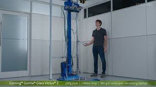 Corning® Gorilla® Glass Victus® 2 Drop Tower Test on Simulated Asphalt [upl. by Hodgkinson]