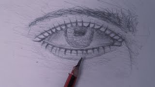 Comment Dessiner Un Oeil Très Simple Et Réaliste  Tutorial dessin howtodraw sketch dessin art [upl. by Enilarak424]