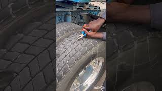 ￼Nagel im Reifen LKW Reifen kaputt 👍🏽fypシ kfz lkw mechanic truck viral ￼foryou opiosi [upl. by Etnomaj593]