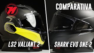 COMPARATIVA cascos modulares LS2 Valiant 2 vs Shark EvoOne 2 🧐 [upl. by Ynafit]