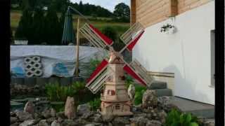 Windmühle am Gartenteich  DIY WindmillWatermill own construction [upl. by Cheffetz754]