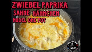 Zwiebel Paprika Sahne Hähnchen Nudel One Pot DutchOvenBro [upl. by Milissent]