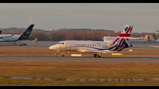 🇬🇧 RAF Dassault Falcon 900LX sunset landing in MUC ahead of Munich Security Conference [upl. by Mathian108]