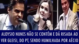 Aloysio Nunes não se contém e dá risada ao ver Gleisi do PT sendo humilhada por Aécio [upl. by Viking304]