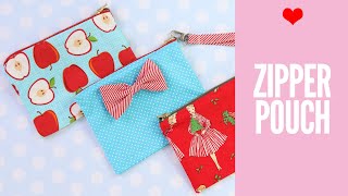 How to Make a Zipper Pouch Tutorial  With Lining [upl. by Jr684]