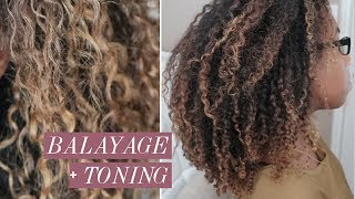 Balayage amp Toning Natural Hair using Madison Reed [upl. by Silvers]