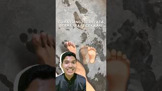 iseng2 cek jejak telapak kaki pake air bermanfaat flatfoot kakirata setauekida youtubehealth [upl. by Oflodur]