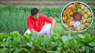 Palak Pakoda  Kurkura Pakoda  Indian Village Cooking By Nikunj Vasoya [upl. by Bindman]