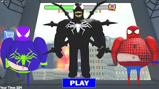 🕷️ VENOM PRISON RUN  All Morphs Unlocked Spiderman Boss Battle Full Gameplay Roblox Update obby [upl. by Skinner6]