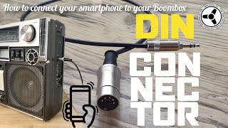 How to connect your smartphone amp play music on your vintage boombox via DIN RecPB [upl. by Lawford]