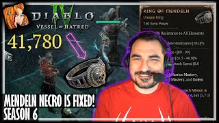 MENDELN NECRO IS FIXED Season 6  Diablo 4  Vessel of Hatred [upl. by Lorilyn]