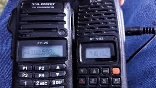 Yaesu FT25R vs ICOM ICV82 scanning speed [upl. by Sylvia166]