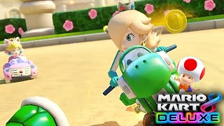 Mario Kart 8 Deluxe Rosalina Moon Cup on Yoshi Bike [upl. by Gran]