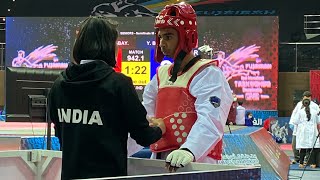 Aman kadyan 🇮🇳 vs Shahzaib 🇵🇰 Taekwondo Fujairah Open Quarterfinal Match 54kg [upl. by Arag]