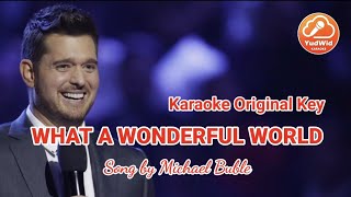 MICHAEL BUBLE  WHAT A WONDERFUL WORLD  KARAOKE  ORIGINAL KEY  HD [upl. by Akemrej]