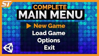 MAIN MENU in Unity Best Menu Tutorial 2024 [upl. by Marthena728]