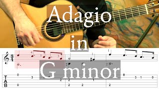 ADAGIO IN G MINOR Opening Theme  A Minor   Albinoni Full Tutorial with Tab  Fingerstyle Guitar [upl. by Ros]