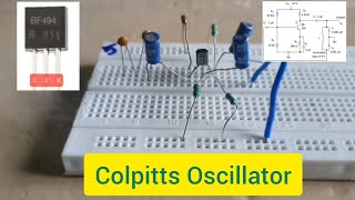 Colpitts oscillator  Circuit diagram  Diploma  Btech Experiment  Breadboard  LC Oscillator [upl. by Anis]