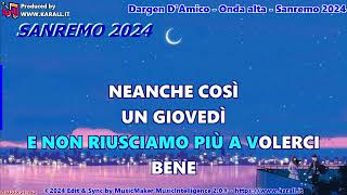 Dargen DAmico  Onda alta  Sanremo 2024 Karaoke [upl. by Linnet]