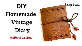 DIY Homemade Vintage Diary without leather School supplies DIY ideas  How to CrazeeCrafts [upl. by Blanding]