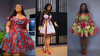 elegant Ankara short flare gown styles for beautiful ladies  ankara styles  African print [upl. by Hoyt]