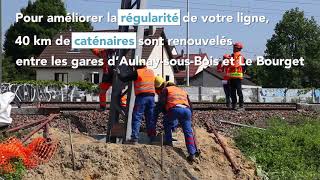 SNCF Réseau remplace la caténaire sur le RER B nord [upl. by Blaze]