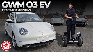 ORA 03 EV  First Look Review  PakWheels [upl. by Ahseila]