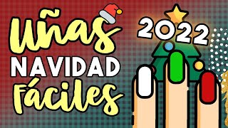 ¡5 DISEÑOS · UÑAS NAVIDAD FÁCILES 2022 [upl. by Mikes]