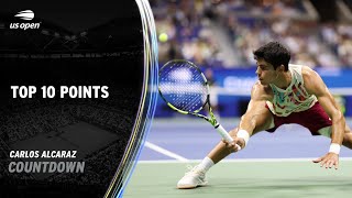 Carlos Alcaraz  Top 10 Points  2023 US Open [upl. by Milt]