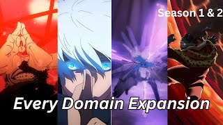 Every Domain Expansion in Jujutsu Kaisen Seasons 1 amp 2 [upl. by Miuqaoj]