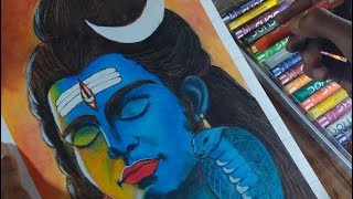 Lord Shiva Drawing  Oilpastel coler  mahadev Shivaji  Rajarchis OilPastelDrawing [upl. by Royd]