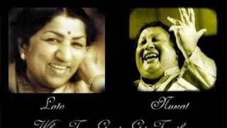 Two greats come together Lata and Nusrat [upl. by Acinorev]