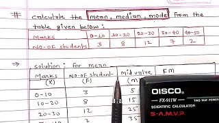 Statistics  Mean Median amp Mode for a grouped frequency data  Continuous series  Arya Anjum [upl. by Latrice]