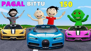 Pagal Bittu Sittu 150  Super Car Wala Cartoon  Gadi Wala Cartoon  Bittu Sittu Toons  Cartoon [upl. by Limann]