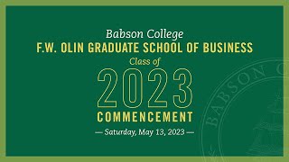 Babson College 2023 Graduate Commencement Ceremony [upl. by Elodie]