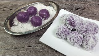 Purple Sweet Potato Ondeh Ondeh 紫甘薯椰糖椰丝糯米球 [upl. by Harbison710]