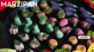 Marzipan Recipe 🎄Easy  How to Make Marzipan Fruits Marzipan Fruits [upl. by Yalahs]