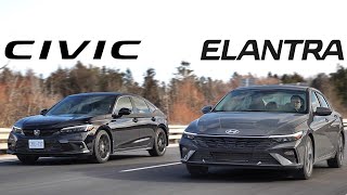 Battle of Ubers 2024 Hyundai Elantra Vs 2024 Honda Civic Vs [upl. by Stelle]