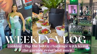 VLOG  LIVING ALONE IN JHB COOKING  FLIP THE BOTTLE CHALLENGE WITH KAMO GARNIER EVENT AND MORE [upl. by Particia465]